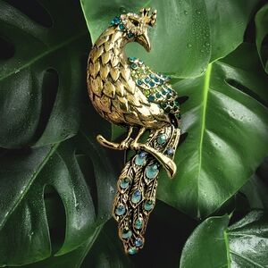 Detailed Peacock Brooch